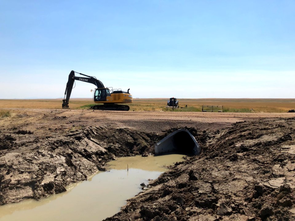 Culvert replacement at Benton Lake National Wildlife Refuge