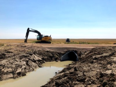 Culvert replacement at Benton Lake National Wildlife Refuge