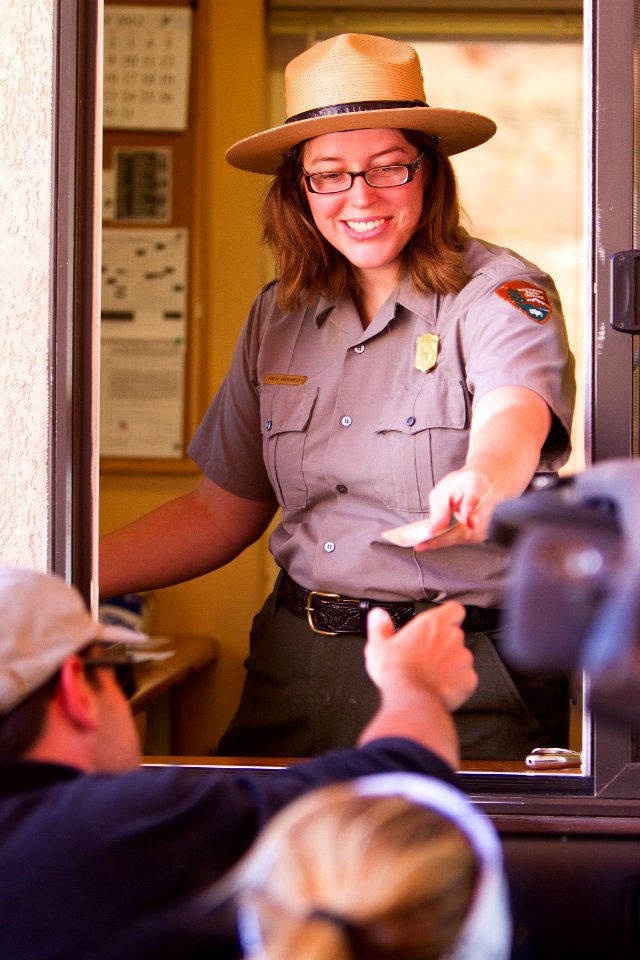 Ranger Malia welcomes visitors