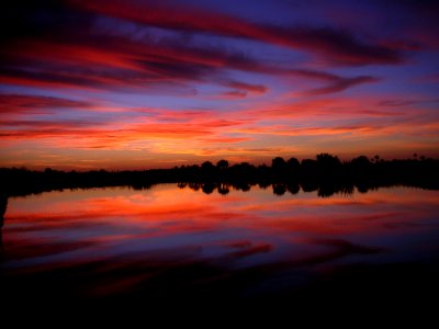Sunrise over ochopee pond photo