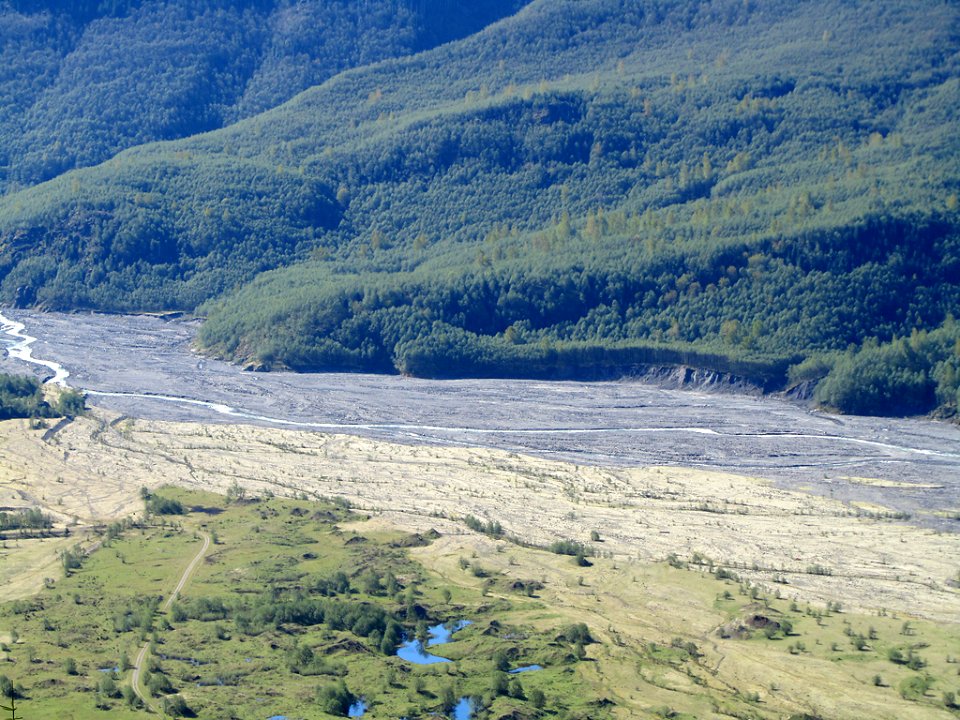 Toutle River Valley by Mt. St. Helens in Washington