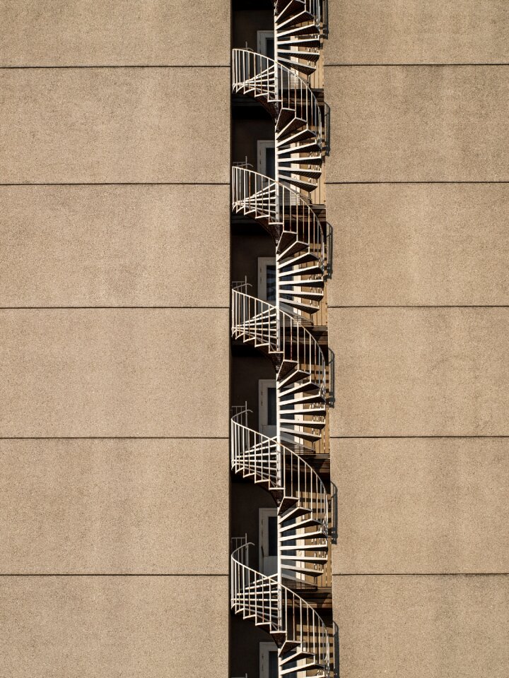 Trist spiral staircase fire escape