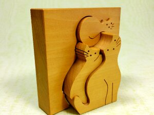 Puzzle wooden toys cat photo