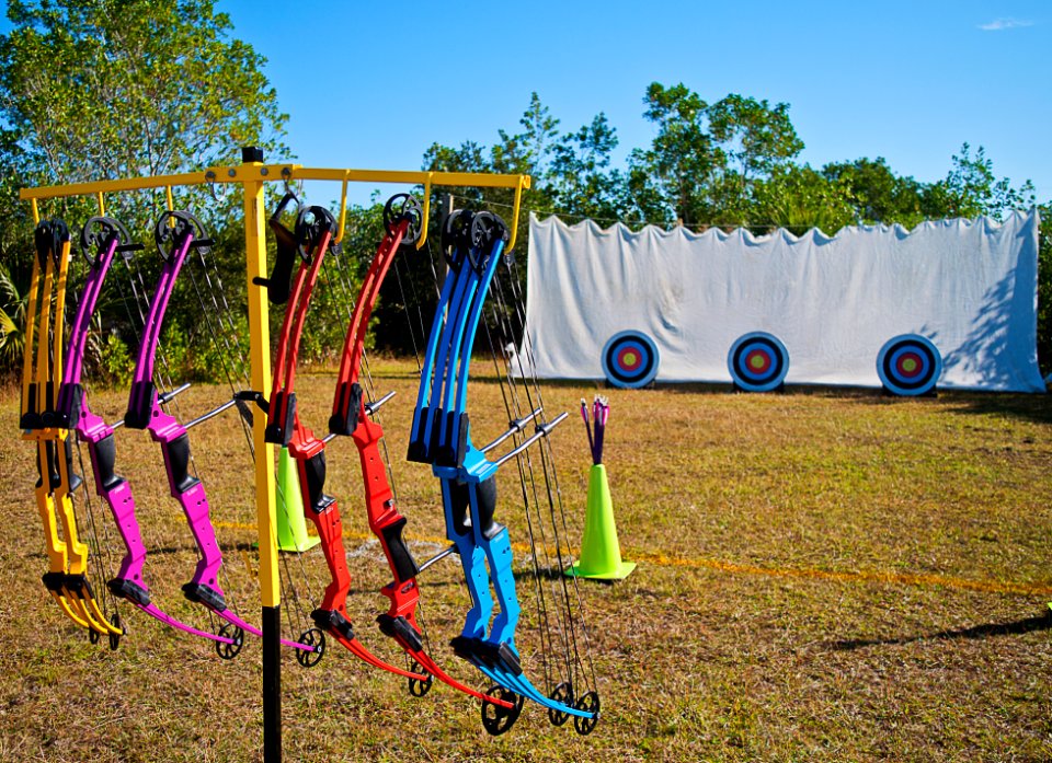The colorful archery range was ready