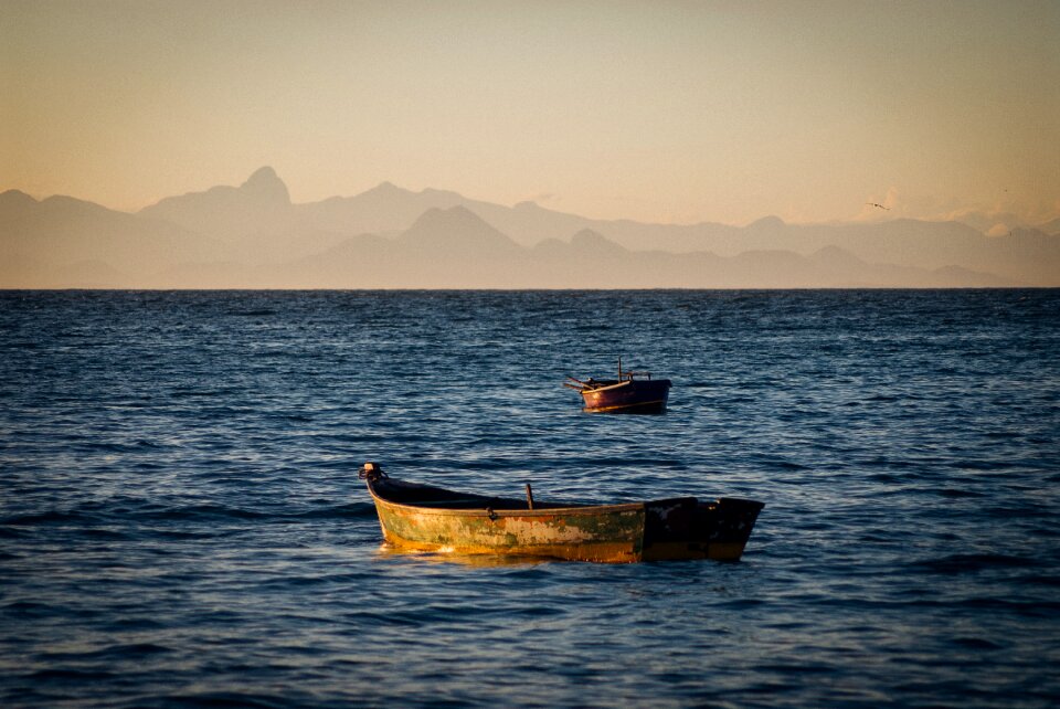 Ocean summer vacation blue boat