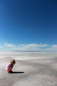 Flat lonely blue