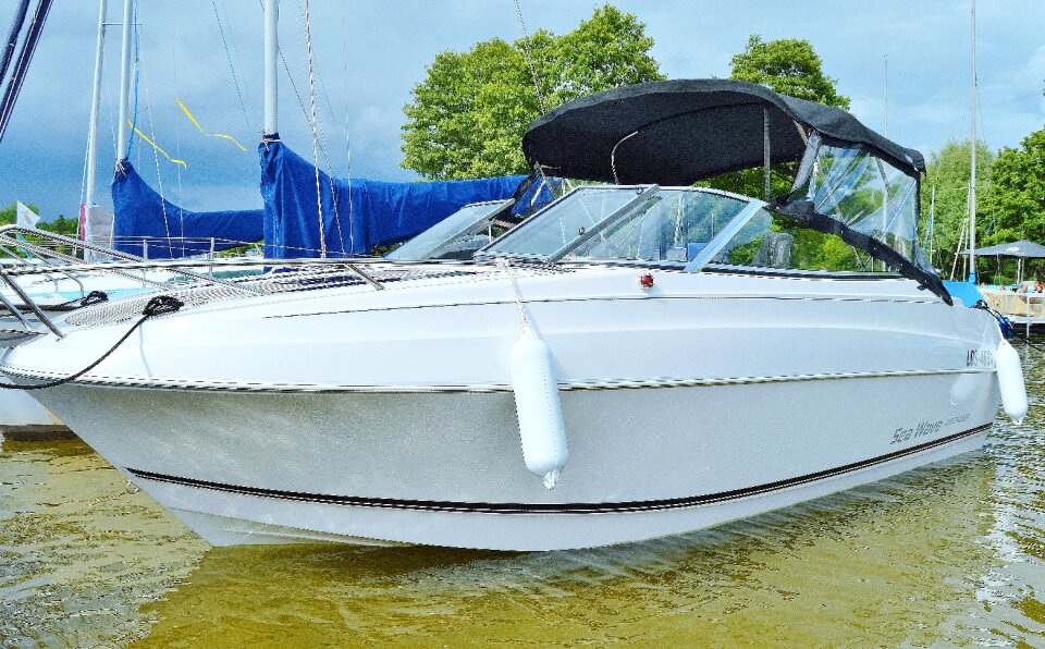 Sport boat cabin boat sea wave