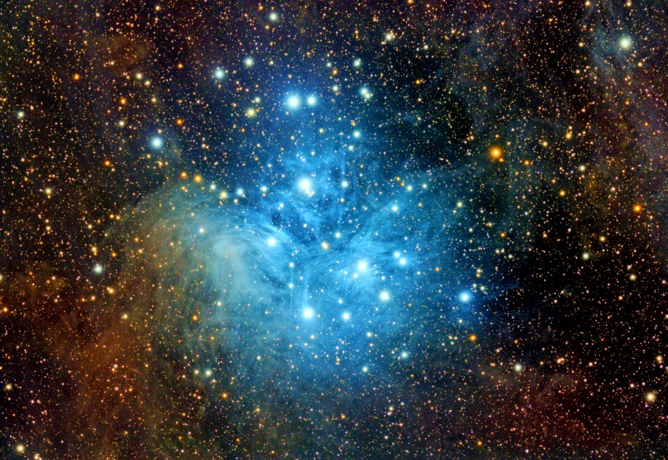 M45 extra colour saturated. DSLR Image photo