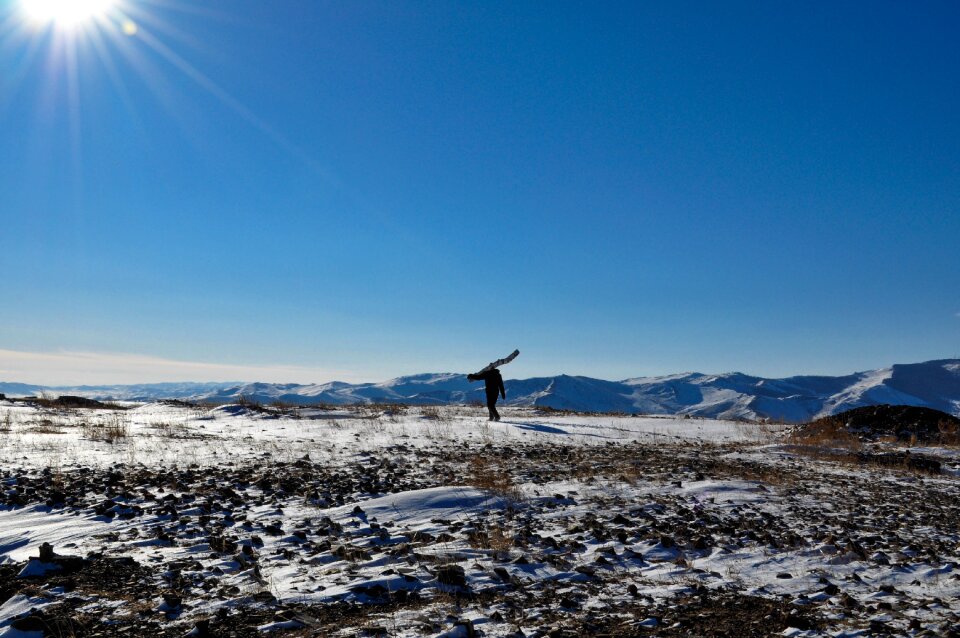 Firewood collecting mongolia photo