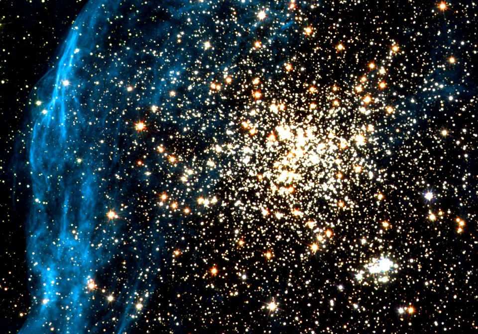 Hubble images remarkable double cluster