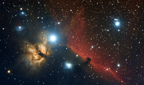 Horsehead and Flame (IC434 NGC2024) mini workflow. DSLR Image photo