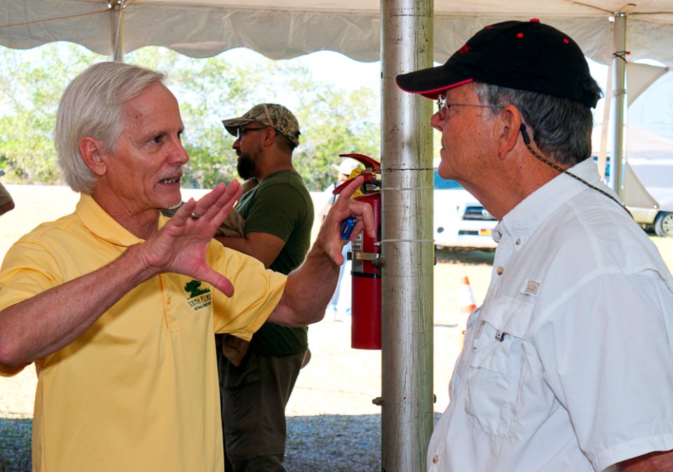 Don (left) of the South Florida Nationanl Park Trus talking to Lemant