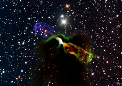 Stunning ALMA and NTT image of Newborn Star