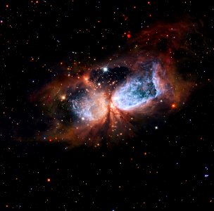 Hubble/Subaru composite of star-forming region S 106
