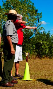 NPS Ranger Don gave Andy some archery lessons