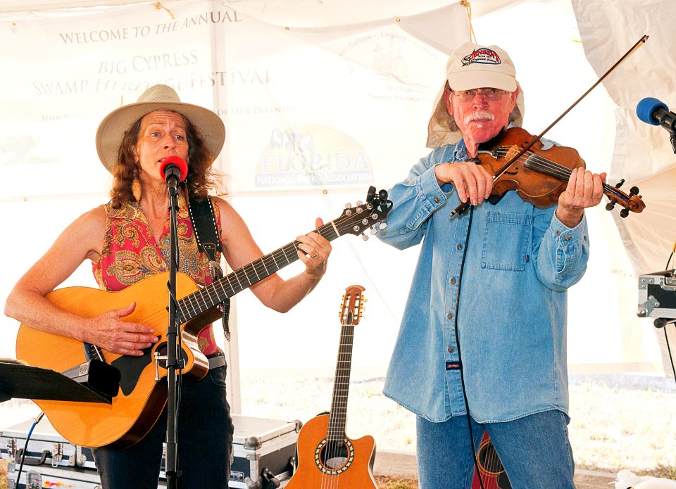 Cindy Hackney and Raiford Starke in the music tent