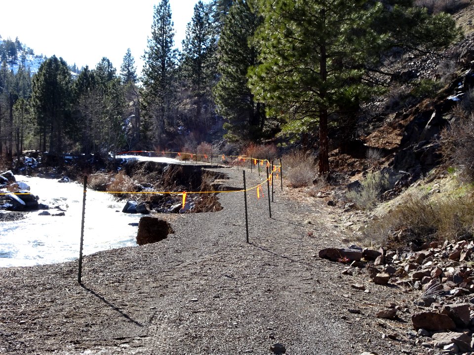 March 2017 Winter Storms Damage Sections of Bizz Johnson Trail; Visitors Urged to Use Caution