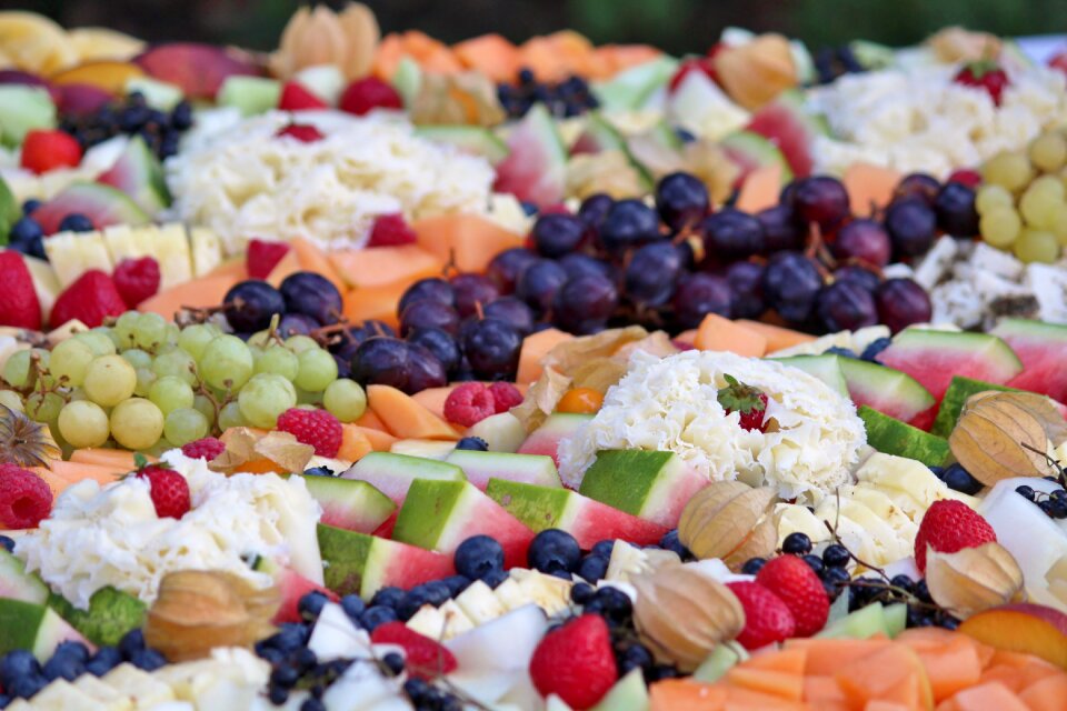 Fruit melon blueberries