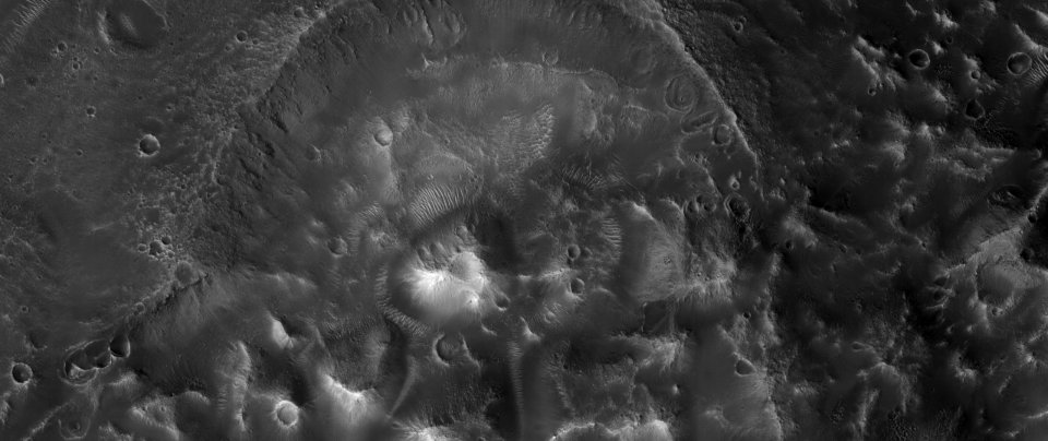 A Degraded Crater in Cydonia Mensae