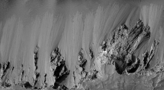 Landslides in a Large Crater