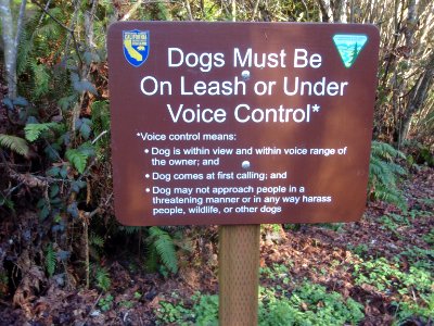 Signs in Headwaters Forest Reserve