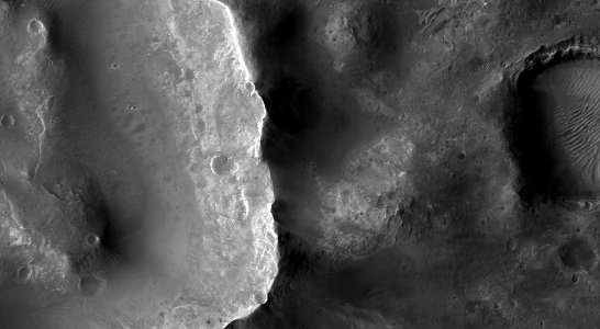 Clays near a Small Crater in Ladon Valles