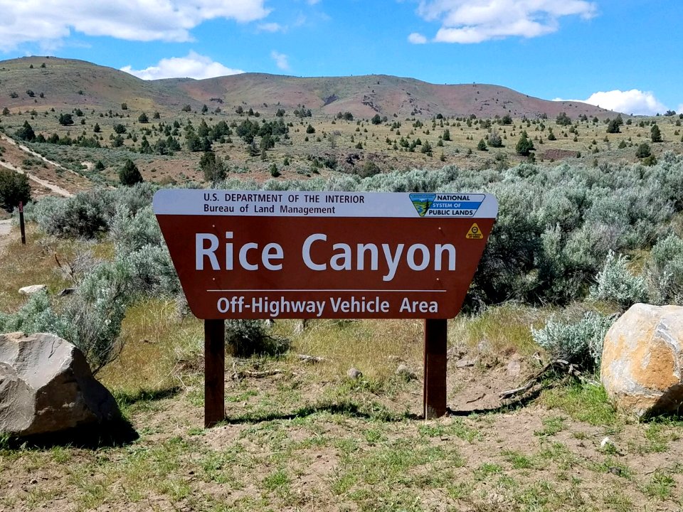 Sign at Rice Canyon OHV Area