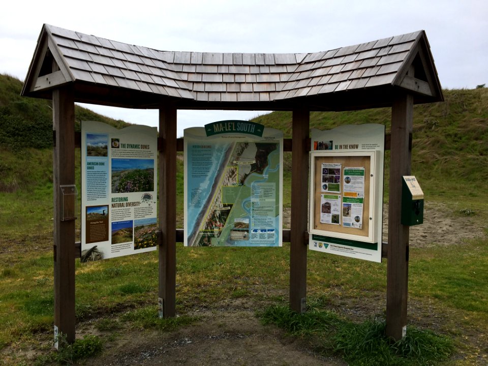 Signs in Ma-Le'l Dunes Recreation Area