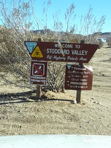 Sign in Stoddard Valley Off-Highway Vehicle Area