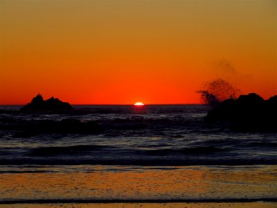 Sunset at Pacific Ocean in OR photo