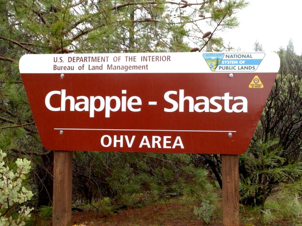 Sign for Chappie-Shasta OHV Area