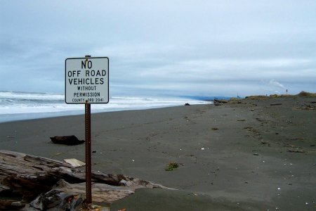 Signs in Samoa Dunes Recreation Area