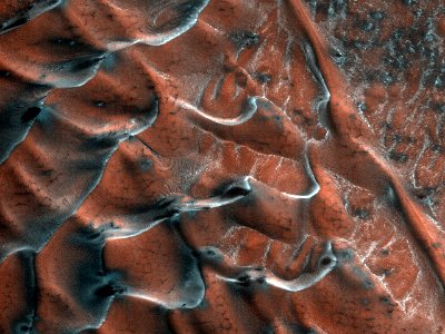 Frosty Sand Dunes of Mars photo