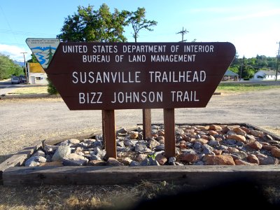 Sign at Susanville Trailhead for Bizz Johnson Trail