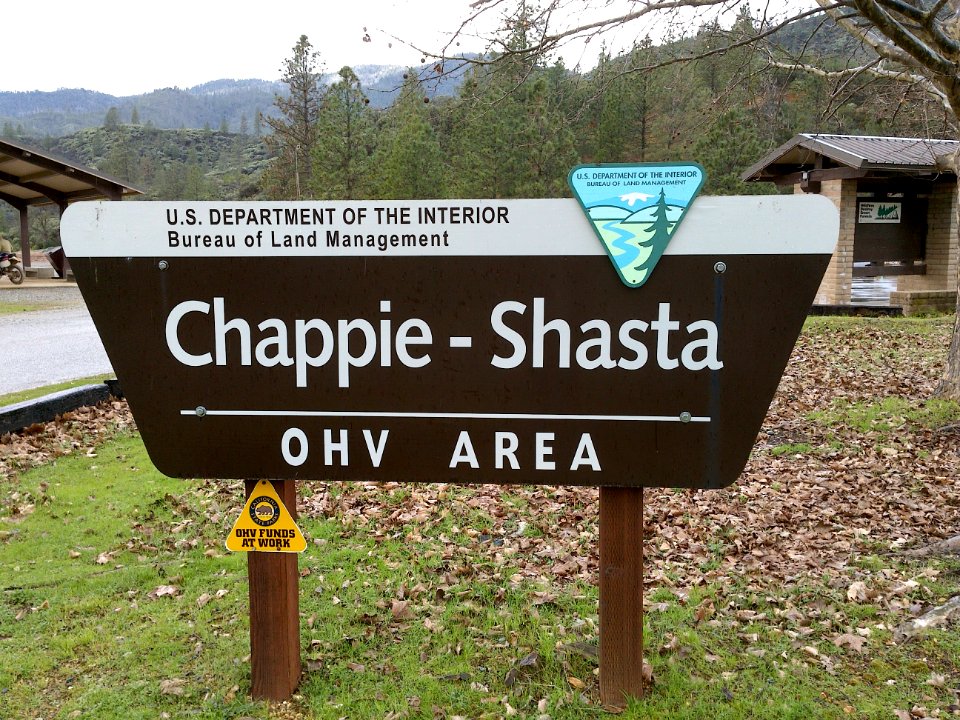 Sign for Chappie-Shasta OHV Area