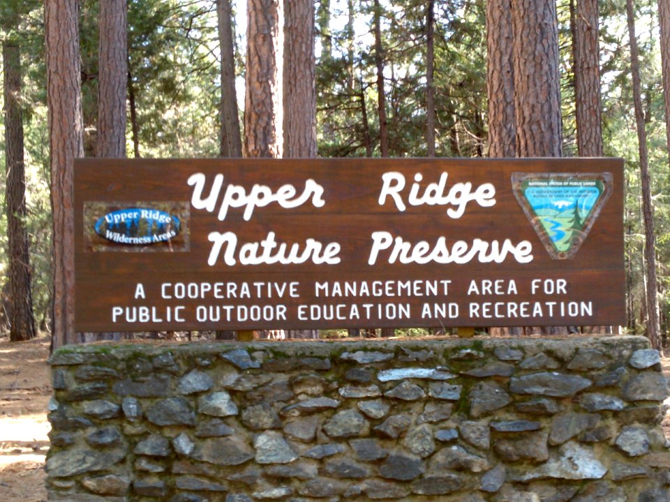 Sign for Upper Ridge Nature Preserve