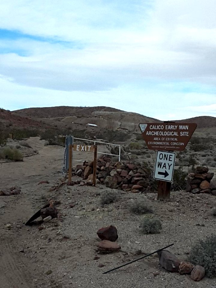 Sign for Calico Early Man Archaeology Site