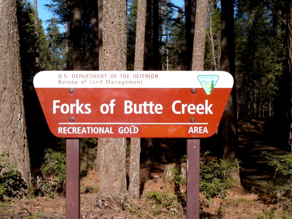Sign for Forks of Butte Creek