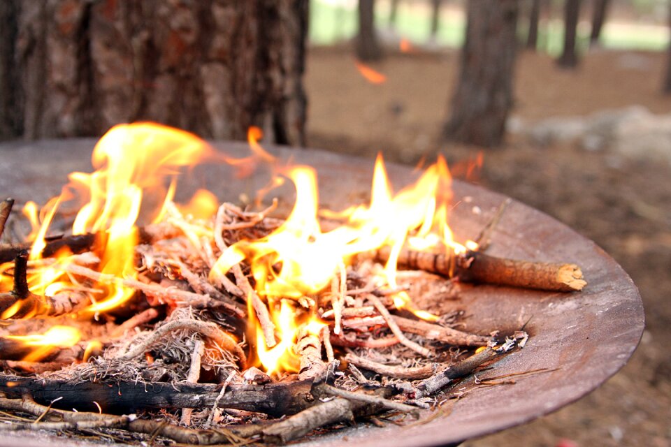 Outdoors bbq brown fire