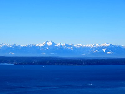 View of Olympic Mountains from Space Needle