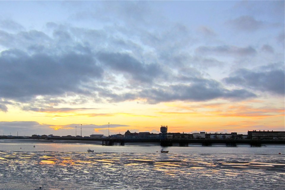 Fleetwood seen from Knott End looking across the Wyre estuary