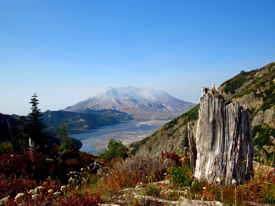 Mt. St. Helens and Spirit Lake at Mt. Margaret Backcountry in WA