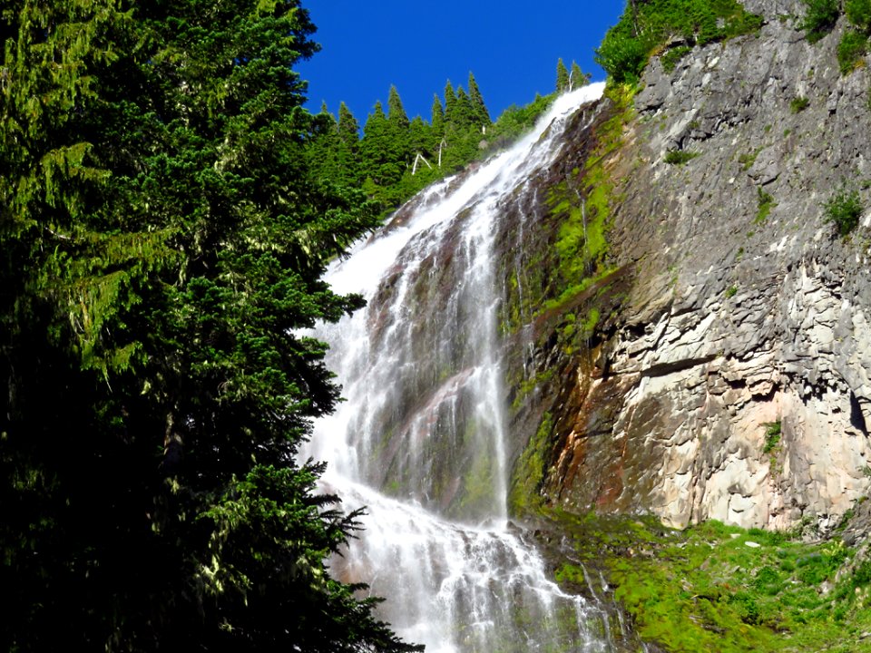 Spray Falls at Mt. Rainier NP in WA