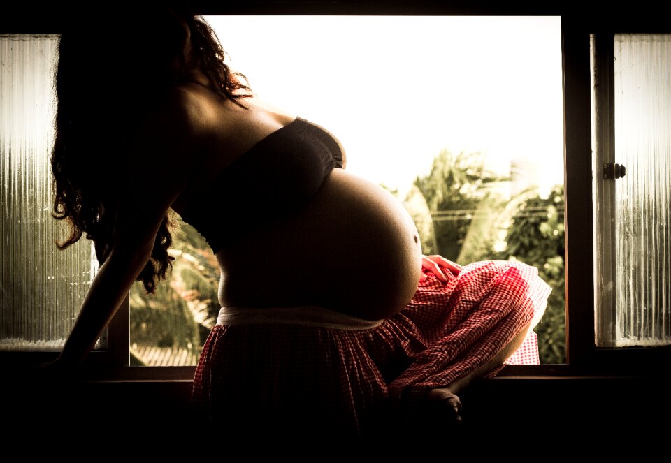 Female mother belly