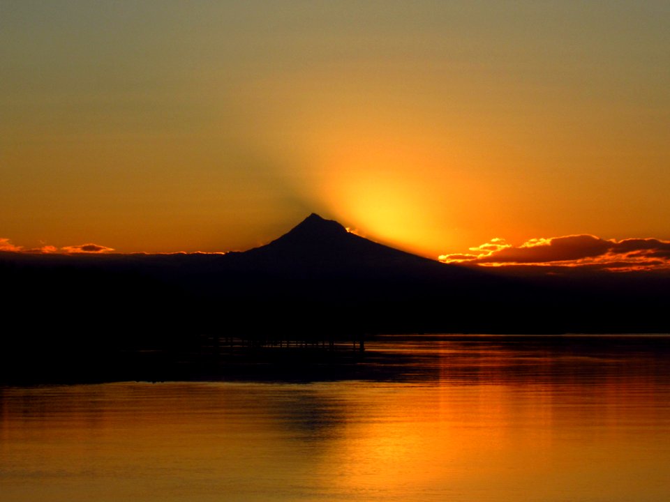 Sunrise at Columbia River and Mt. Hood