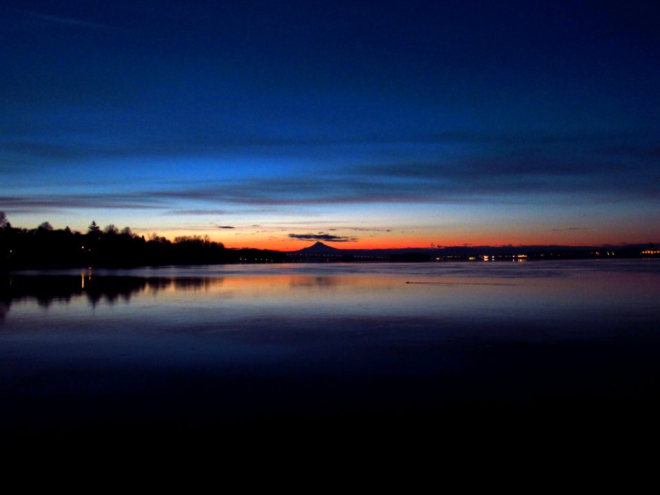 Sunrise at Columbia River and Mt. Hood