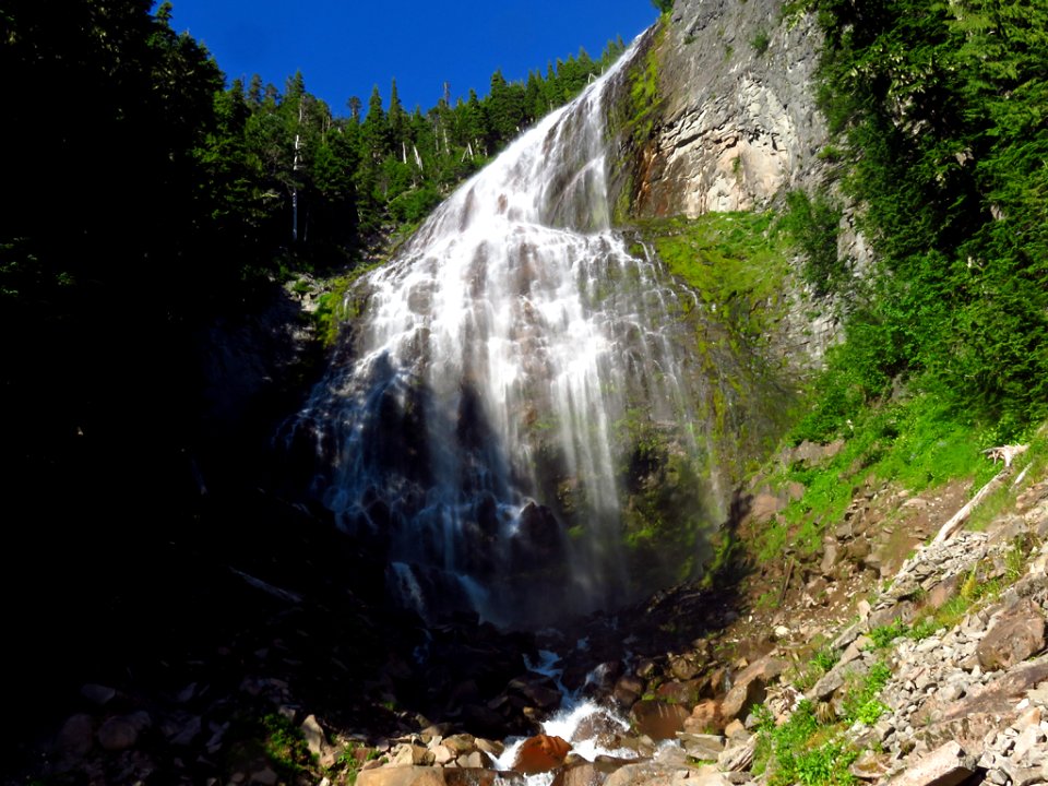 Spray Falls at Mt. Rainier NP in WA