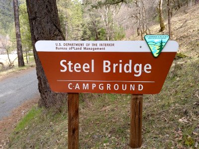 Sign for Steel Bridge Campground