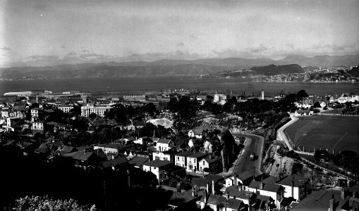 448; Elevated view of upper Bowen Street. - Circa 1940