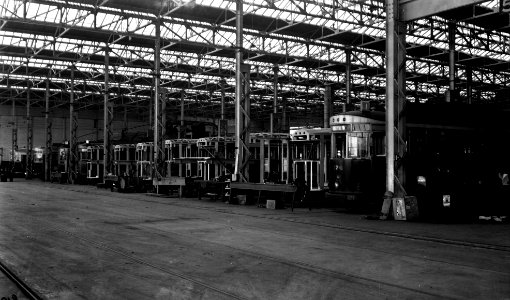 395; Interior of Kilbirnie Tram Barns - Circa 1940